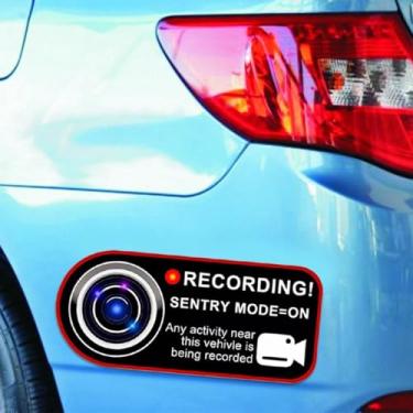 Imagem de 1 adesivo criativo com slogan de sistema de monitoramento 24 horas para carro adesivo de aviso sem fio