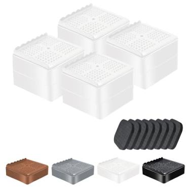 Imagem de Elevadores de móveis para cama resistentes de 2,5 cm, 5 cm, 7,6 cm, 10 cm, em forma de L, ajustável, elevador de cama, para pernas de mesa, sofá, poltrona, geladeira, máquina de lavar (2,5 cm + 2,5 cm