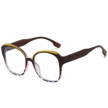 Imagem de Óculos quadrados clássicos de luxo, femininos e masculinos, armação grande (marrom, leopardo)