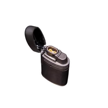 Imagem de Double Jet Maçarico Profissional com Chama Dupla, Preto Fosco, Recarregável, Resistente ao Vento, para Charutos