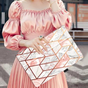 Imagem de Capa para iPad 6ª/5ª geração de 9,7 polegadas 2018/2017, suporte integrado de couro PU fino com suporte para lápis, capa protetora automática para Apple iPad Air 2/Air 9.7, mármore ouro rosa