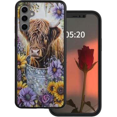 Imagem de GYSYSQSH Capa para celular Galaxy A16 5G para Samsung Galaxy A16 4G Capa de 6,7 polegadas 2024 com design de arte de vaca fina macia de silicone TPU sem fio, carregamento sem fio, antiarranhões, à