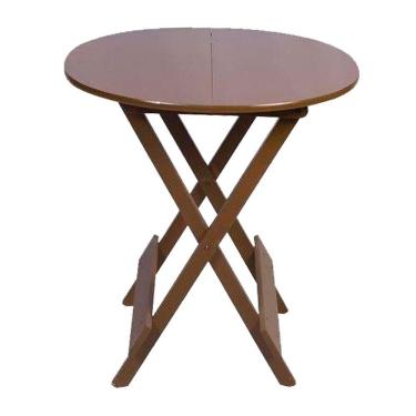 Imagem de Mesa Redonda Dobrável Em Madeira Maciça 70X70 Imbuia