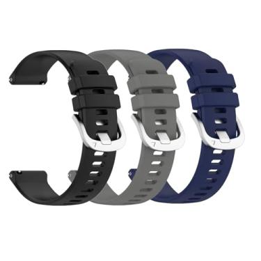 Imagem de Waekethy Pacote com 3 pulseiras de silicone compatíveis com Garmin Approach S50/S44/S42/S40/S12, pulseira esportiva macia e respirável de 20 mm, durável à prova de suor para homens e mulheres (preto +