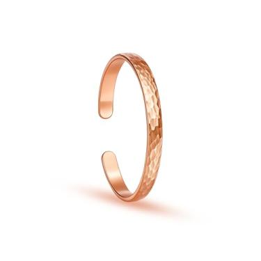 Imagem de Healing Monk Pulseira de cobre puro para homens e mulheres – Pulseira de cobre sem revestimento feita à mão – Pulseiras de cobre curativas ajustáveis para artrite – Pulseira de cobre masculina e