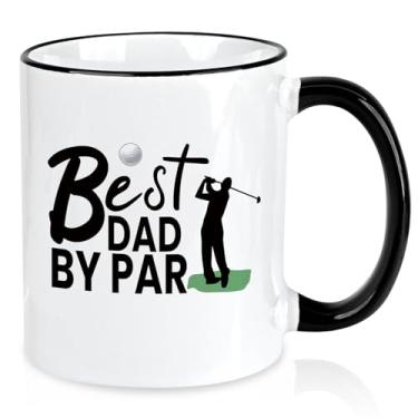 Imagem de Presentes de golfe para pai, Best Dad By Par, caneca de café, aniversário dos pais, presentes de golfe para homens, pai, marido, avô, da filha, filho, crianças, 325 ml