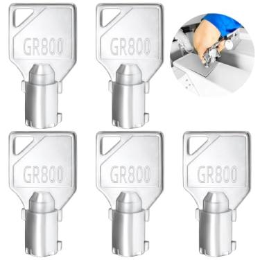 Imagem de 5 peças de chave de lavadora comercial, chave de lavanderia GR800, substituição de chave de máquina de lavar roupa de moeda de liga de zinco para lavadoras e secadoras comerciais compatíveis com Speed