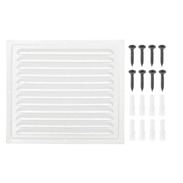 Imagem de PATIKIL Capa de ventilação de frontão de 30,5 x 30,5 cm, capa de ventilação de saída de parede externa HVAC grade de ar tela com persiana para ventilação de cozinha e banheiro, branco