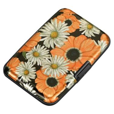 Imagem de ELFISH Mini carteira de alumínio RFID porta-cartões de crédito capa de metal para identidade masculina e feminina (camomila)