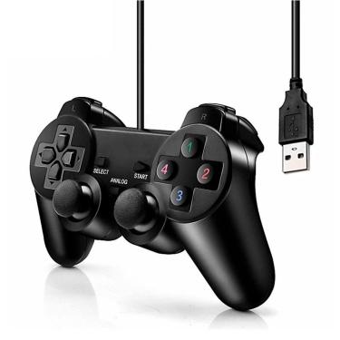 Imagem de Controle Joystick USB para Computador PC Gamer PS2 e PS3 Dualshock-Unissex