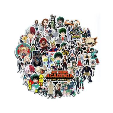 Imagem de Pacote de adesivos My Heros Academias Anime 50 unidades de 3-8 cm