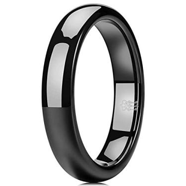 Imagem de THREE KEYS JEWELRY Alianças de casamento de tungstênio de 2 mm, 4 mm, 6 mm, 8 mm, para mulheres, masculinas, banhadas em preto, polido, 4.5, Metal, Sem pedra preciosa