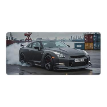Imagem de HouLaiZhe Drifting Car R35 JDM Sports Large Gaming Mouse Pads Tapete de Mesa Base de Borracha Antiderrapante Laptop Acessórios de Computador Suprimentos Bloco de Escrita para Escritório Casa 40 x 90