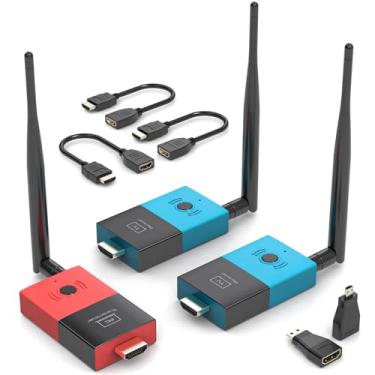 Imagem de Transmissor HDMI sem fio e 2 receptores 328FT/100M Extensor HDMI Plug & Play Suporte 4K Decode 1080P@60Hz saída de vídeo HD para vídeo e áudio para monitorar a partir de PC/projetor/TVBox