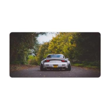Imagem de HouLaiZhe JDM Tapete de mouse grande para jogos JDM Rx7 carro branco clássico modificação tapete de mesa base de borracha antiderrapante acessórios de computador laptop suprimentos bloco de escrita
