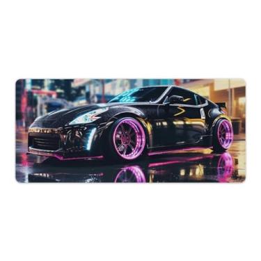 Imagem de Preto Rosa 350z Reflexão JDM Carro Mesa Mesa Tapete de Mouse Pad Antiderrapante Grande Material de Escritório Tapete de Mesa Impermeável Borracha Mesa Escrita Pad para Escritório Jogo Casa 40 x 90 cm