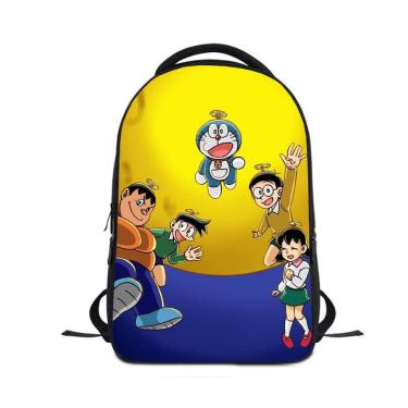 Imagem de Mochila escolar infantil Doraemons com impressão 3D Oxford 24x12x30cm