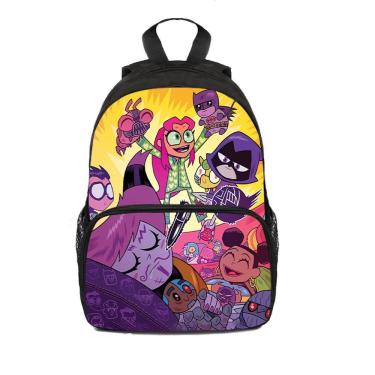 Imagem de Mochila Teens Titans Cartoon Kids School Terylene 25x11x34cm
