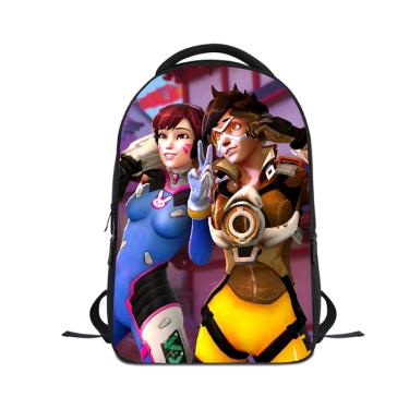 Imagem de Mochila escolar infantil Overwatch 28x13x44cm poliéster