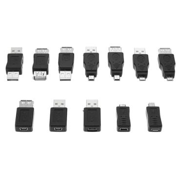 Imagem de Zelphvt Kit adaptador USB OTG de 12 peças USB2.0 macho para fêmea, adaptadores micro USB para vários dispositivos, computador, PC, tablet, celular