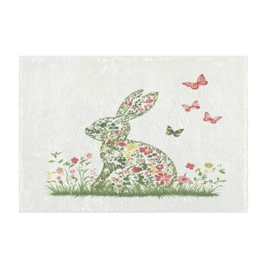 Imagem de Burbuja Tapete de banheiro Coelhinho da Páscoa, tapete de banheiro absorvente extra macio com suporte antiderrapante para banheiro, banheira, chuveiro, 40 x 61 cm