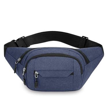 Imagem de Pochetes femininas transversais bolsa tiracolo bolsa tiracolo bolsa de peito unissex para viagem, caminhada, corrida, azul