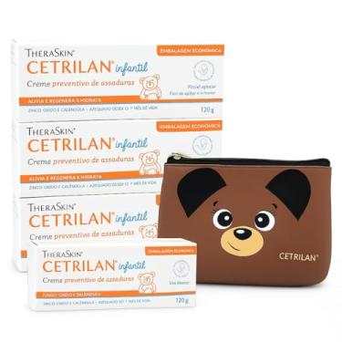 Imagem de THERASKIN - Kit com 3 Cetrilan Creme para Prevenção de Assaduras 120g + Nécessaire Exclusiva – Proteção, Cuidado e Hidratação Diária
