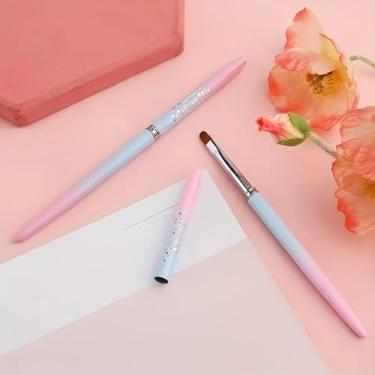 Imagem de Conjunto de 2 pincéis para arte de unhas gradiente, pincéis de correção de esmalte de precisão, ferramentas versáteis de estilo de manicure para profissionais e em casa