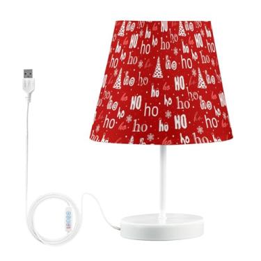 Imagem de Joisal Lâmpada de Natal Hohoho regulável, lâmpada de cabeceira com abajur luminária de mesa noturna