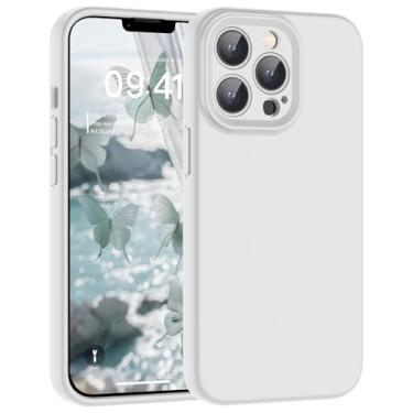 Imagem de SUPFINE Capa projetada para iPhone 13 Pro, silicone líquido premium com forro de microfibra macio antiarranhões [proteção de câmera atualizada] Capa protetora fina à prova de choque para homens