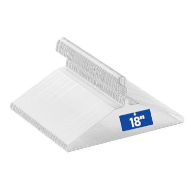 Imagem de Cabides de metal de arame de 45,7 cm, pacote com 100, extralongos para camisas, blusas, casacos, economia de espaço e antiderrapante, fino para limpeza a seco, organização de varejo e armário