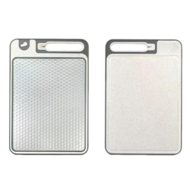 Imagem de Tabua de Corte Aço Inoxidável 304 com Palha Trigo - Design Dois Lados Canal para Suco Integrado -Risco Ecológico Utensílios Cozinha Não Padrão Diamant