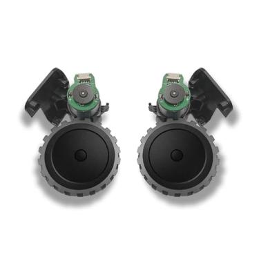 Imagem de Hujscufdjy Conjunto de roda com motor para aspirador de pó robô inclui roda direita 1 peça + roda esquerda 1 peça, compatível com ABIR X5, X6, X8