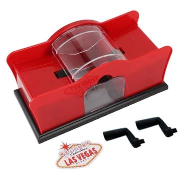 Imagem de banapoy Embaralhador de Cartas Manual, Embaralhador de Cartas de Pôquer ABS de 2 Baralhos Com Manivela para UNO, Jogos de Pôquer, Blackjack, Rummy, Acessórios para Embaralhadores de