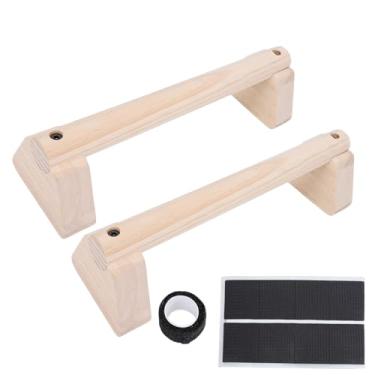 Imagem de Asixxsix Barras Push Up de Madeira, 2 Peças de Paralelos de Madeira de Borracha para Treinamento de Parada de Mão e Treino de Corpo Inteiro, Com Almofadas Antiderrapantes (30cm)