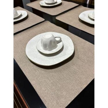 Imagem de Kit Jogo Americano Impermeável - 2 4 6 8 ou 10 Peças para Mesa Posta Fácil de Limpar Protege sua Mesa com Estilo Sousplat Moderno (Marrom,2 Peças)