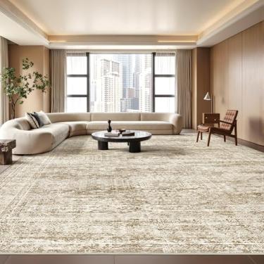 Imagem de Restydon Tapetes de área de 20 x 25 cm para sala de estar, tapete antiderrapante grande lavável para quarto de bebê, tapetes abstratos vintage para quarto, tapete fino para decoração de casa de