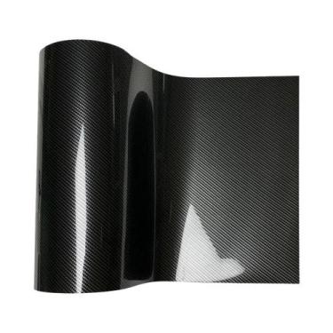 Imagem de Vinil Adesivo De Fibra De Carbono 9D Preto Brilhante Para Carros, Film