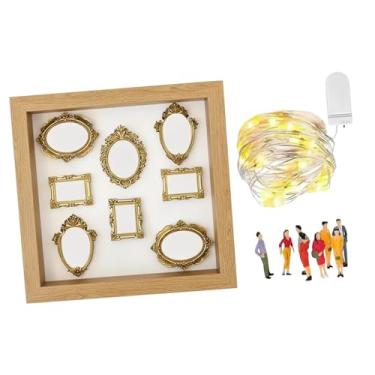 Imagem de MotiveTech Caixa de Silhuetas Mini Museu DIY, Caixa Museu dos EUA, com Mini Moldura e Miniaturas para Exibição de Lembranças em Casamentos e Aniversários, Moldura Marrom