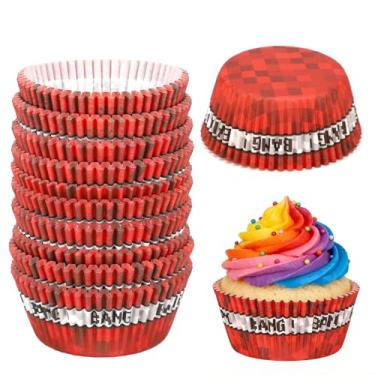 Imagem de 300un Forminhas para Cupcakes com Pixels, Tema Bang Pixel na Cor Vermelha Ideais para Doces em Festas de Aniversário Lembrancinhas e Utensílios de Confeitaria