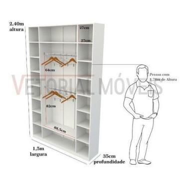 Imagem de Armário Colmeia Cabideiro M5 100% Mdf Closet Loja Expositor - VETORIAL