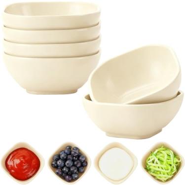 Imagem de Pacote com 6 tigelas inquebráveis, pratos de molho de soja de palha de trigo de 127 g, conjunto de tigelas pequenas de sobremesa, mini tigelas de preparação para molho para acompanhamento, ketchup