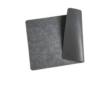 Imagem de Conjunto de 1 a 6 peças de jogo americano de couro sintético, resistente ao calor, antiderrapante, impermeável, dupla face, cozinha, jantar, poliuretano, tapetes de mesa (cinza, 6 peças)