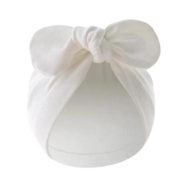 Imagem de Touca De Algodão Com Orelhas De Coelho Para Bebês, Cor Sólida, Gorro I