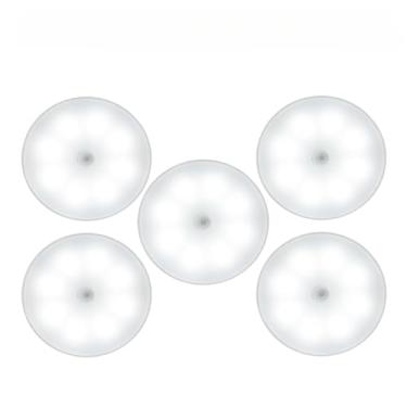 Imagem de Luminária de Noite USB Recarregável - Sensor de Movimento LED, Duas Cores Luz Quente/Fria, Ideal para Quarto, Corredor, Banheiro e Ambientes Escuros (Kit 5-Somente luz fria)