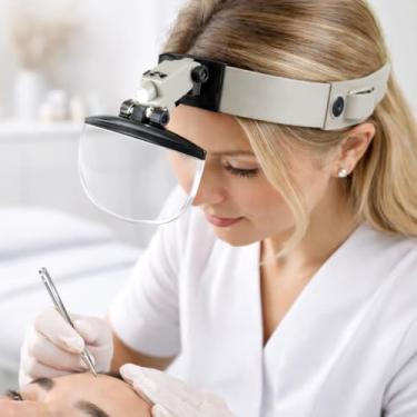 Imagem de OCULOS LUPA MAOS LIVRE PROFISSIONAL LED LENTE DE CABECA AUMENTO ESTETICA REPARO JOIAS LEITURA OURIVES