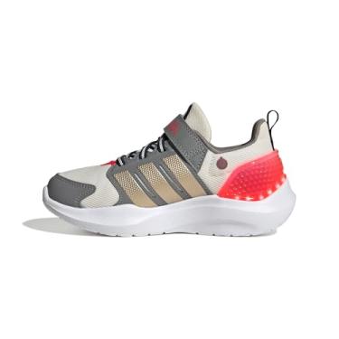 Imagem de adidas Tênis Lightorama para bebês meninos, Branco/Cyber Metallic/Vermelho lúcido, 6 Toddler