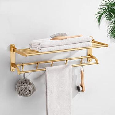 Imagem de 3FLQOOPP Toalheiro, toalheiro de banheiro, suporte de toalha montado na parede, toalheiro de banho, suporte de toalha de alumínio espacial, toalheiro de 2 camadas de banheiro/cor/B