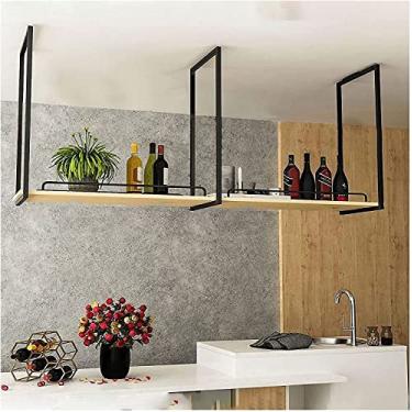 Imagem de Suporte para garrafa de vinho Suporte de garrafa de vinho pendurado prateleira flutuante prateleira de vinho de camada única rack de garrafa de madeira maciça/estante de livros para pendurar na parede