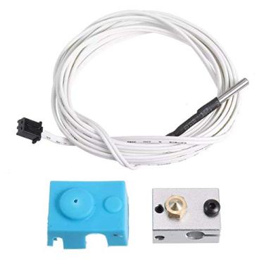 Imagem de Kit de capa de silicone PT100 V6 bloco de alumínio com fio termistor de 2 m para impressora 3D, peças de impressora 3D, acessórios de impressora 3D